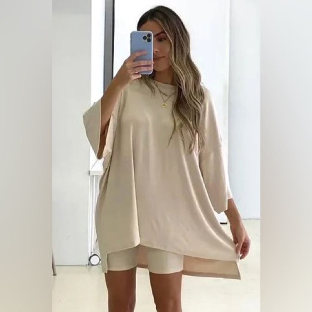Boyfriend Shirt & Biker Short Set